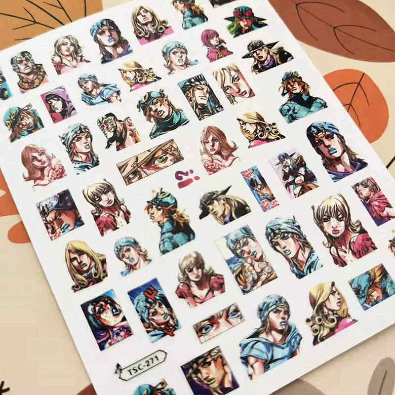 1 PC Anime JoJo 3D Self Adhesive Decal Slider DIY Decorations Tools Nail Art Sticker TSC 318