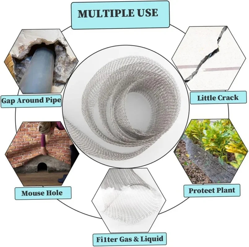 3/30M Anti-mouse Stainles Steel Mesh Repeller snail Squirrel Outdoor AnimalSignal Shielding Hole Fill Pest Protection Netting