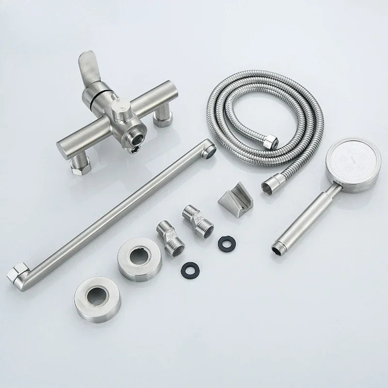 Wall-mounted Shower Head Bathtub Triple Shower Faucet Shower Set 304 Stainless Steel Mixer Tap Bathroom Accessories