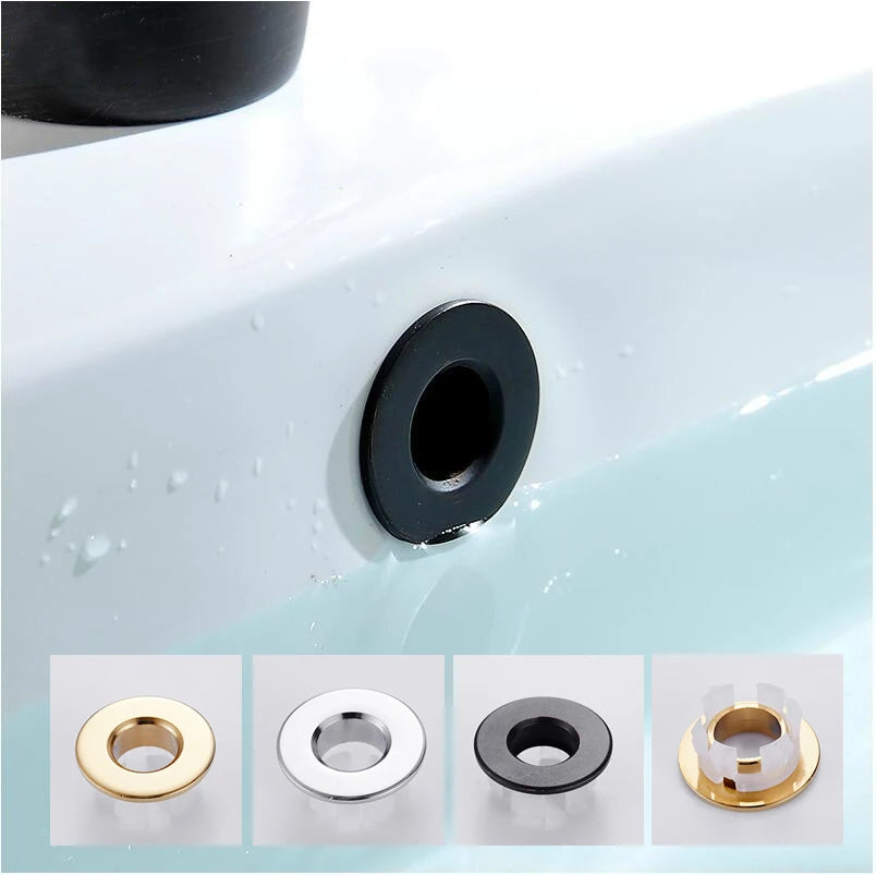 Six-foot Ring Insert Replacement Overflow Cover Black Silver Gold Vintage Bronze Brass Bathroom Basin Faucet Sink