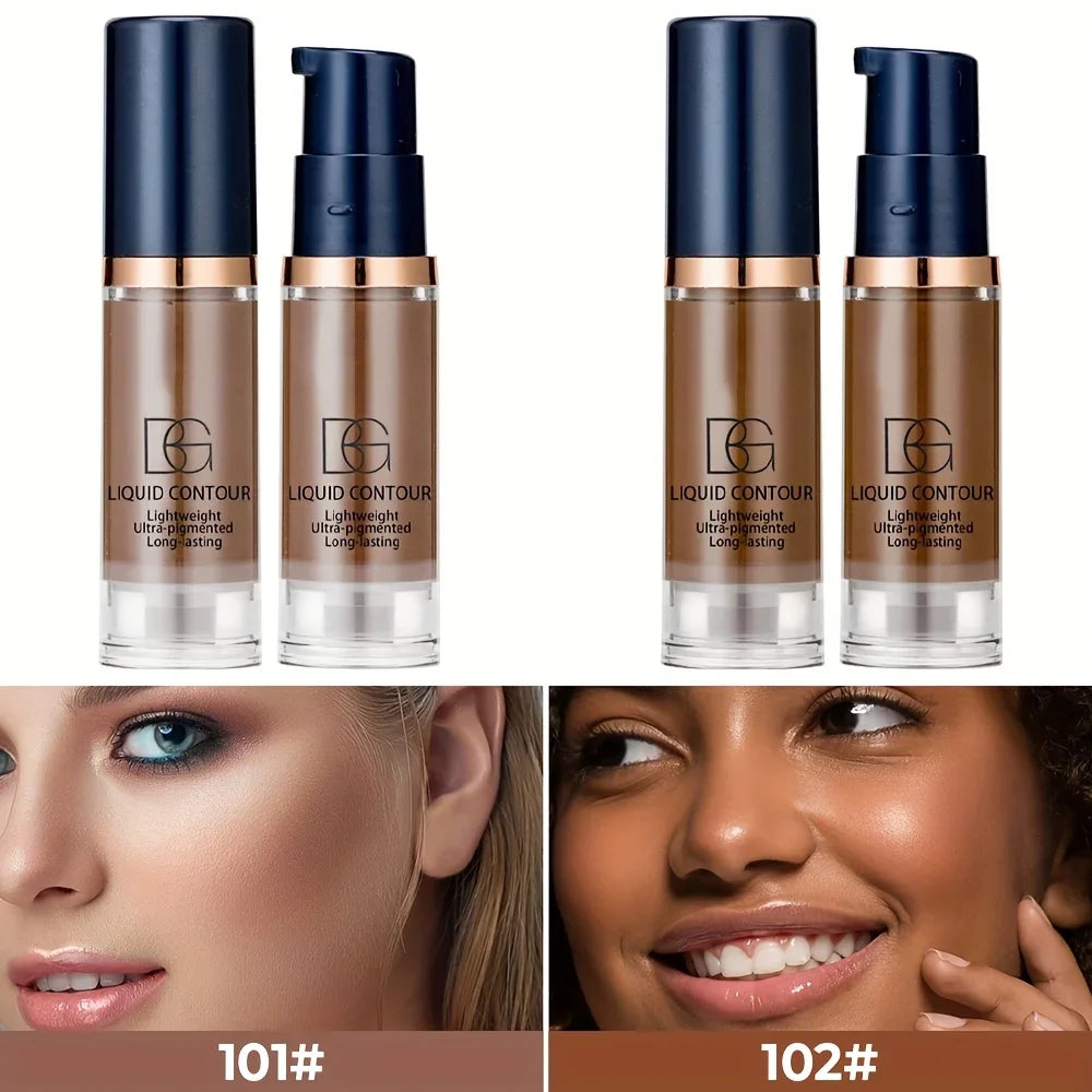 2 Colors Liquid Contour Cream, Long-Lasting Matte Effect, Silky And Waterproof Texture, Matte Effect, Face Bronzer, Face Makeup
