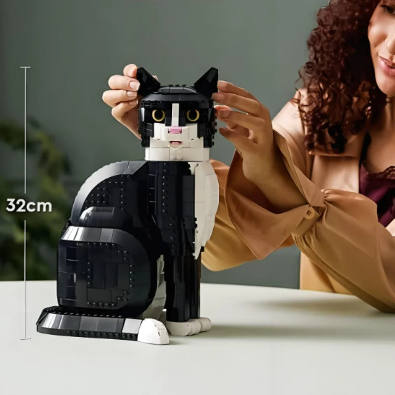 1710pcs  Hot Toy Ideas Cute Cartoon Cat Tuxedo Cat 21349 Building Blocks Assemble Puzzle Model For Birthday Christmas Gift