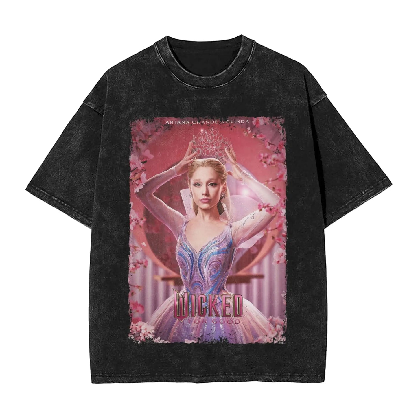 Wicked The Musical Glinda Elphaba For Good T Shirt Washed Short Sleeve T-Shirt Vintage Men Women Streetwear Graphic Printed Tees
