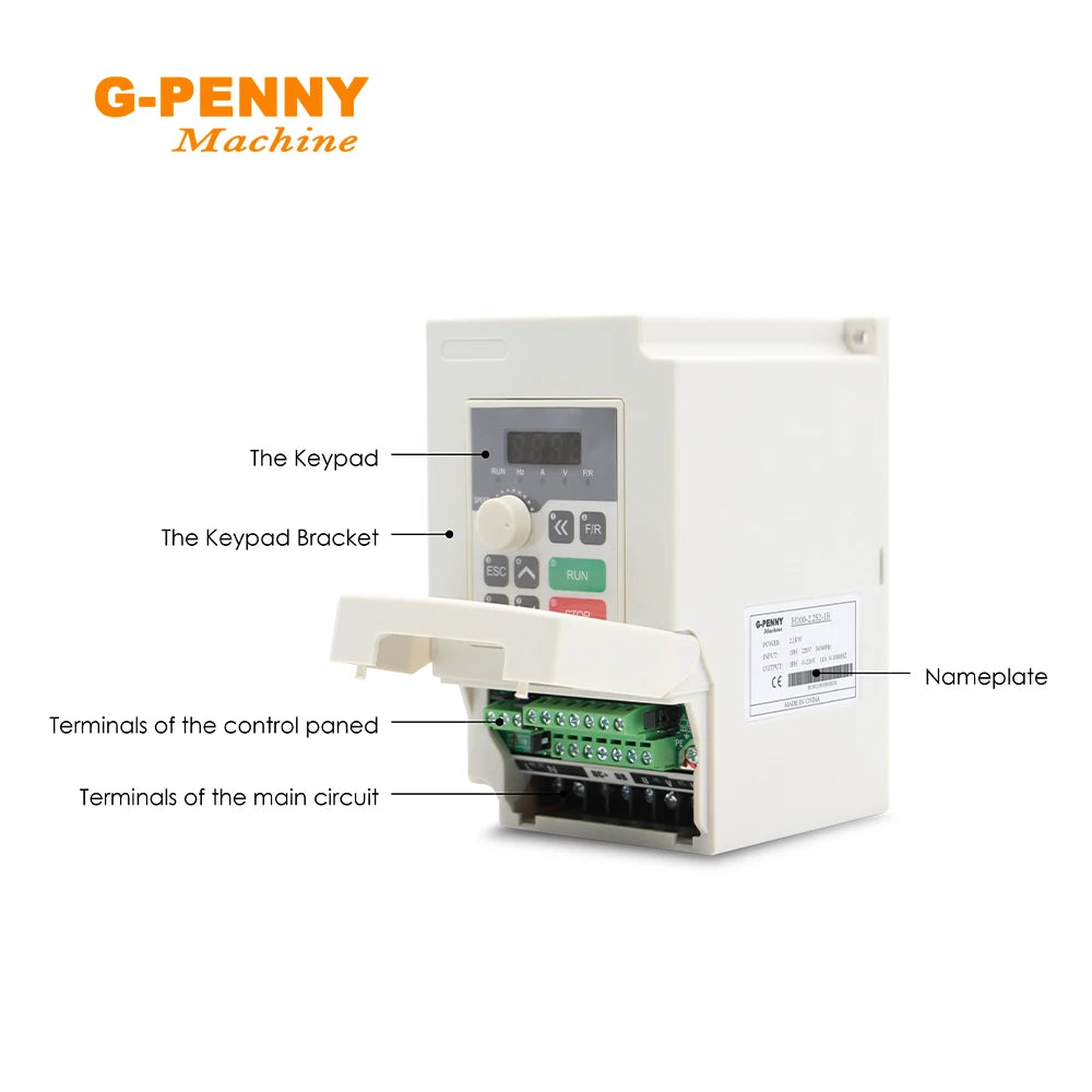 G-Penny 110v / 220v 1.5kw / 2.2kw Frequency Drive 0-1000hz Spindle Motor Speed Control 1 Phase input 3 Phase Output