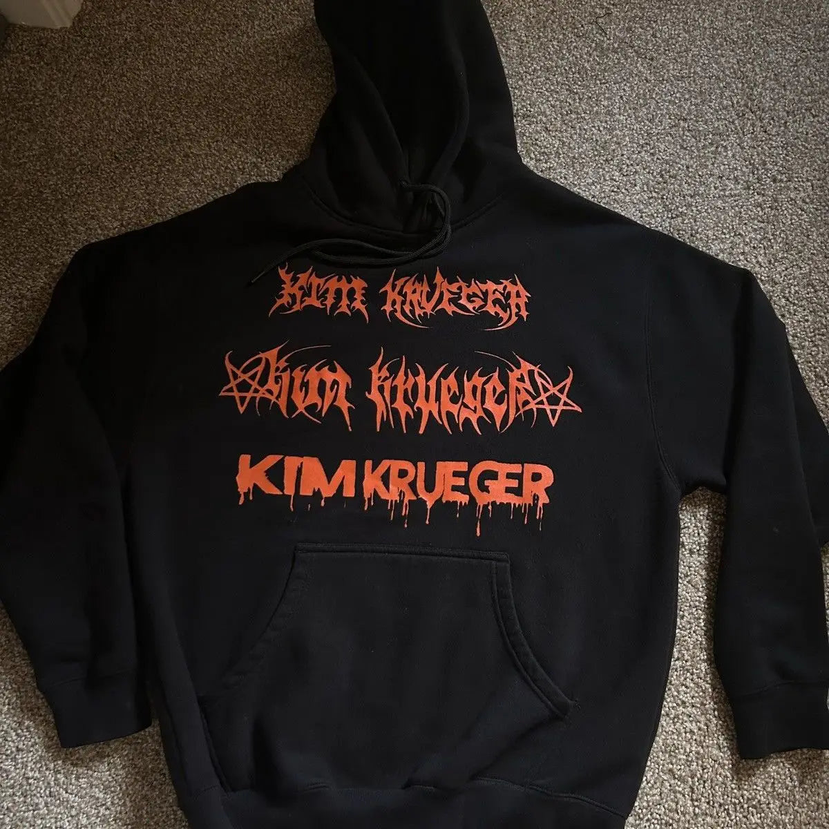 Kim Krueger loween Exclusive Hoodie ex Long Sve Printed Sweatirt with Hood Casual Comfortable Cotton Polyester Blend