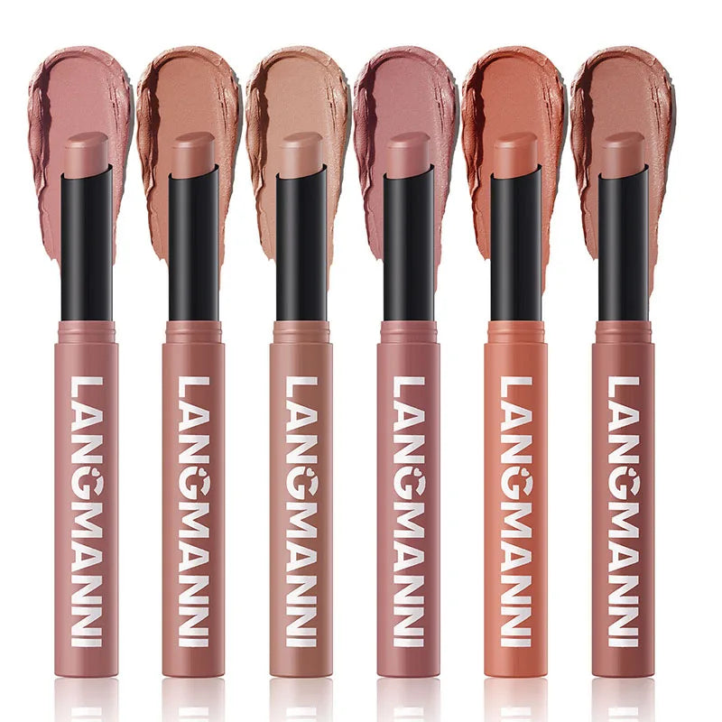 12 Color Nude Lipstick Pen Matte Lipstick Pencil Lip Stain Tint Cosmetic Waterproof Long Lasting Non-Stick Makeup Maquillage