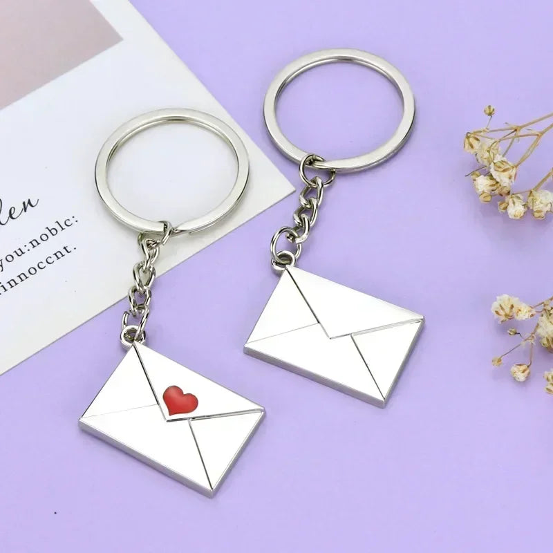 Love Letter Envelope Keychain Cartoon Heart To Puzzle Couple Mini Drawing Board Valentine's Day A Pair Customized Pendant Gifts