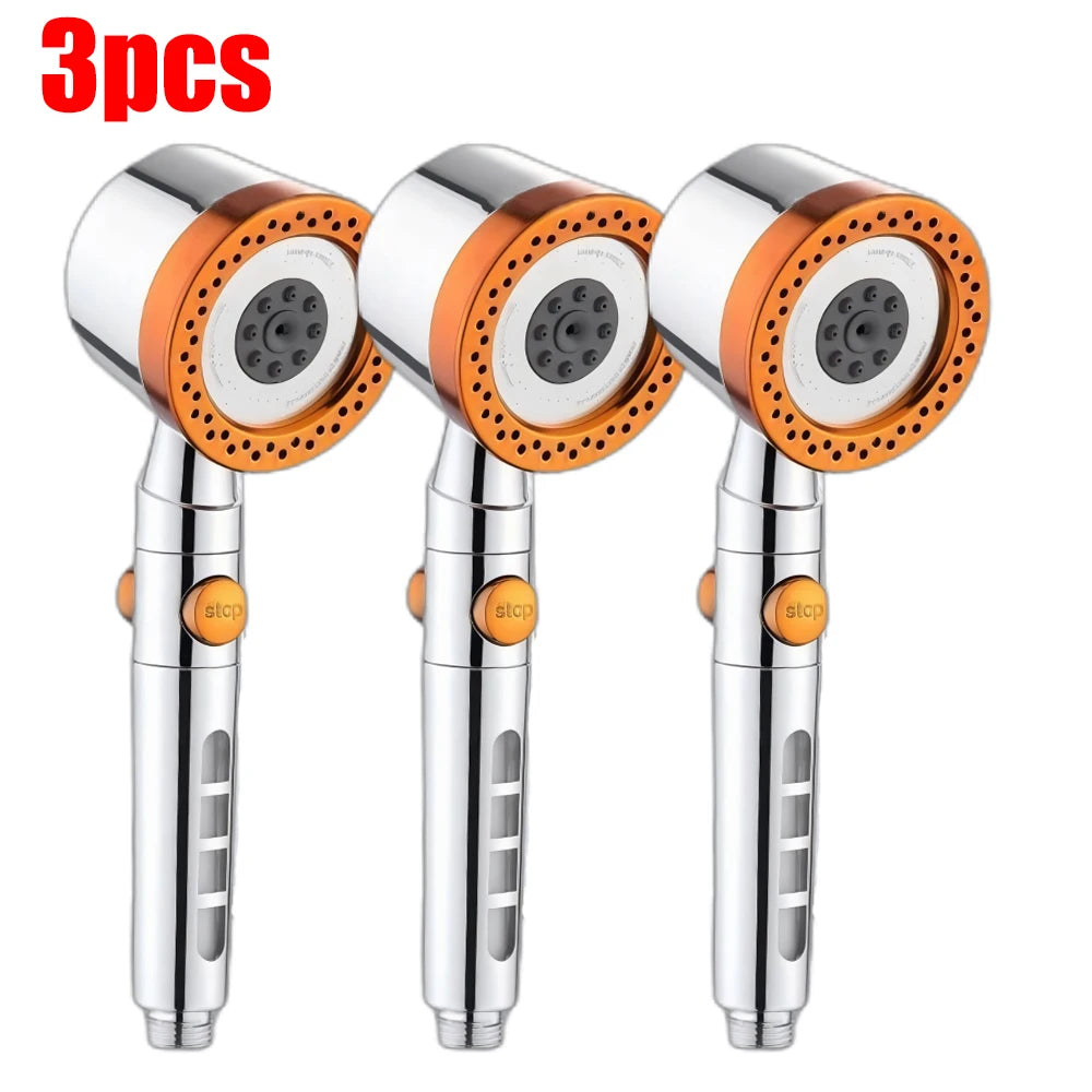 5 Modes Bathroom Shower Head Portable High Pressure Powerful Rain ShowerHead Explosion-proof and Drop-proof Universal Shower Set