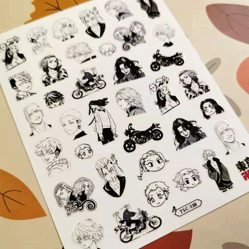 Anime JoJos Bizarre Adwenture Design 3D Decoration Sliders DIY Back Glue Self Adhesive  Nail Art Sticker TSC 133