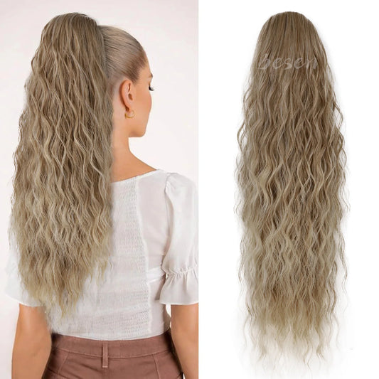 Synthetic Ponytail Extension Curly Wavy Drawstring Ponytail Hair Extensions for Women Clip in Pony Tails Hairpieces Daily Party