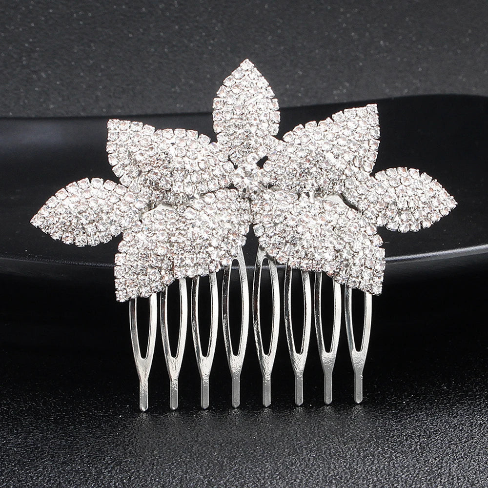 Wedding Hair Combs Hairpins Clips for Bride Women Girls Hair Jewelry Accessories Bling Rhinestone Headpiece Hair Styling Jewelry