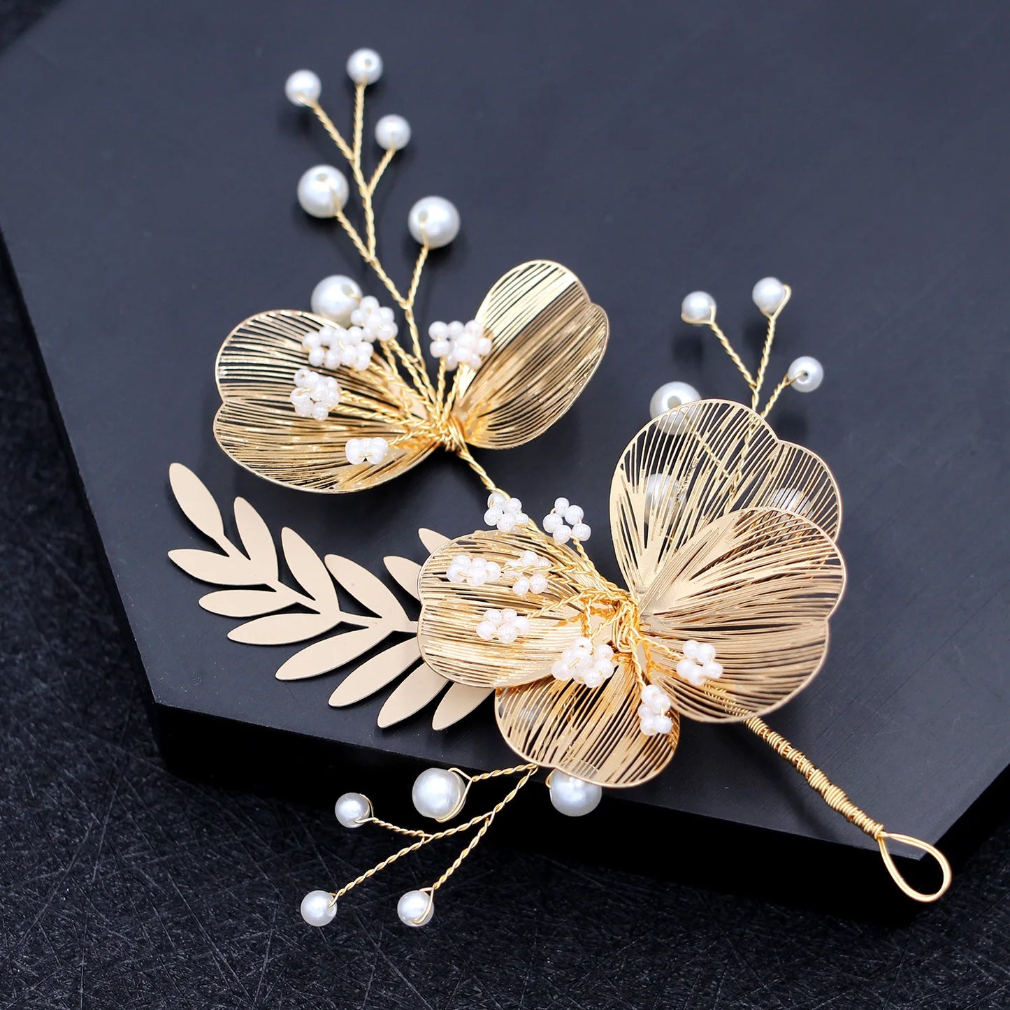 Bridal Headwear Wedding Hair Accessories Flower Headband Wedding Hair Jewelry Prom Hair Vine Gold/Silver Color Flower Tiara ML