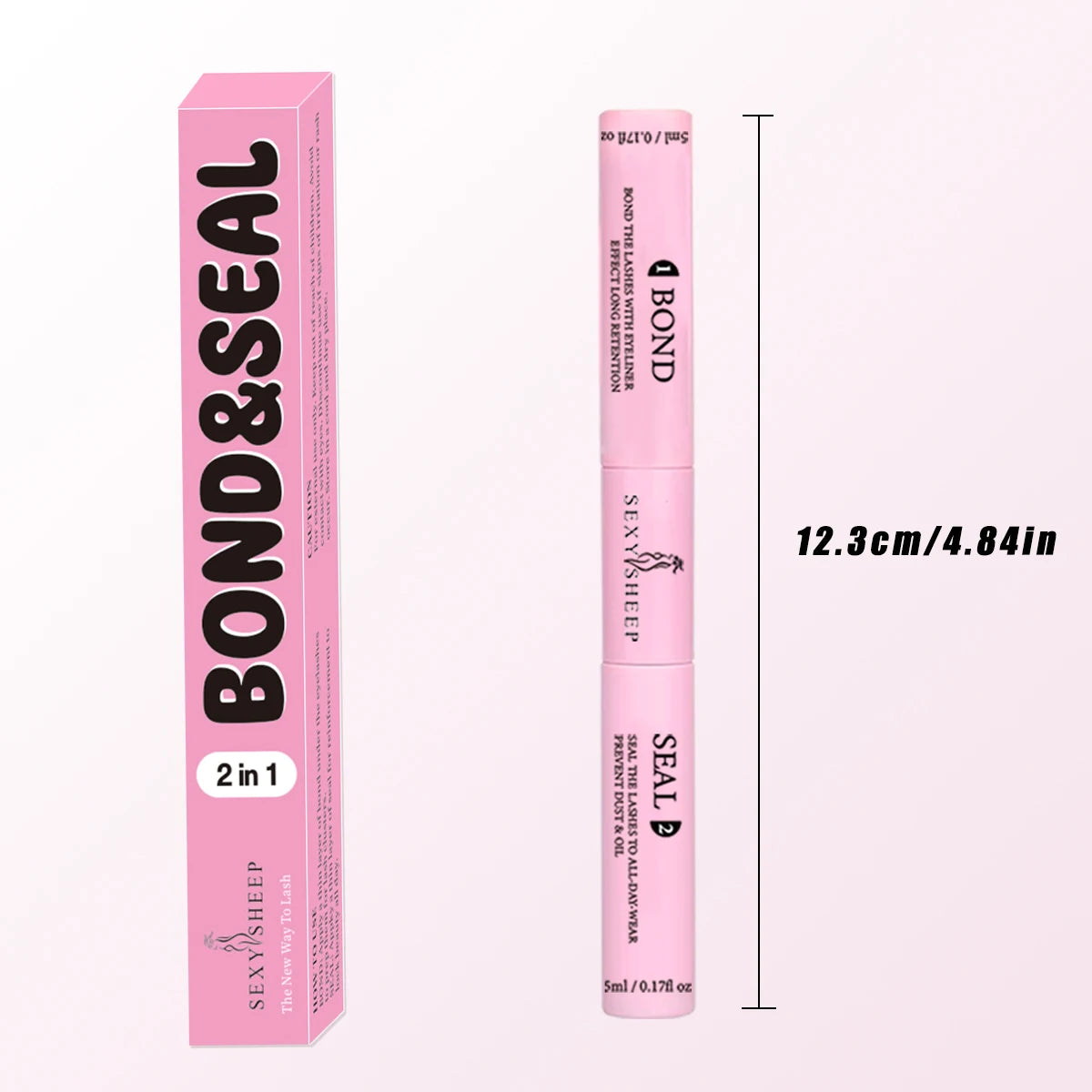 Lash Cluster Glue, Lash Bond and Seal 10ml Bond & Seal Eyelash Glue 2 in 1 for Clusters, Eyelash Adhesive Black Long-Lasting