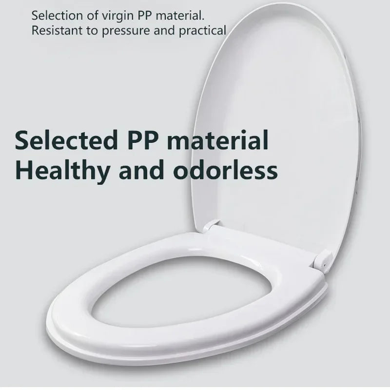 Adjustable Thickened Toilet Cover PP Slow Lowering Toilet Cover General Purpose Old Style V-U Square O Toilet Cover 1PC