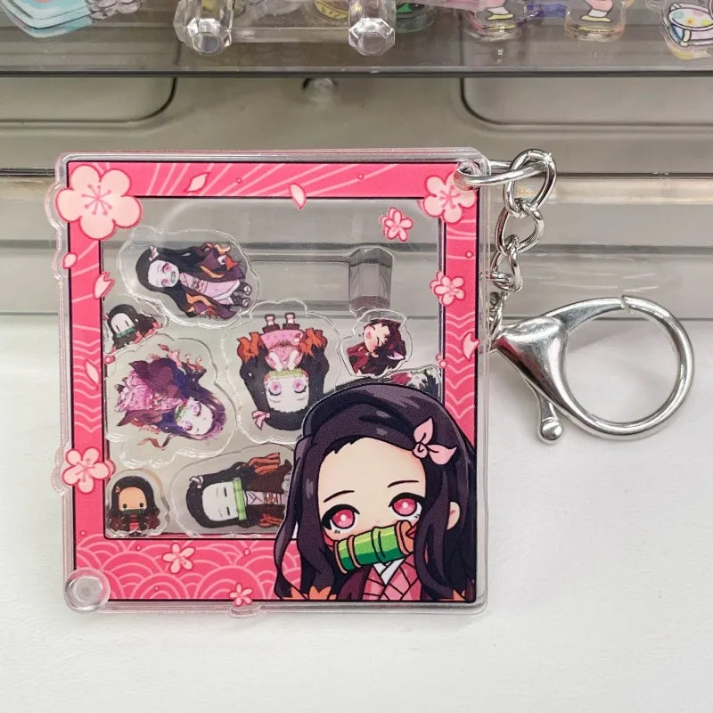 Demon Slayer Kamado Tanjirou Kamado Nezuko Tomioka Giyuu Anime Cartoon Peripherals Shake Pendant Gift Creative Backpack Keychain
