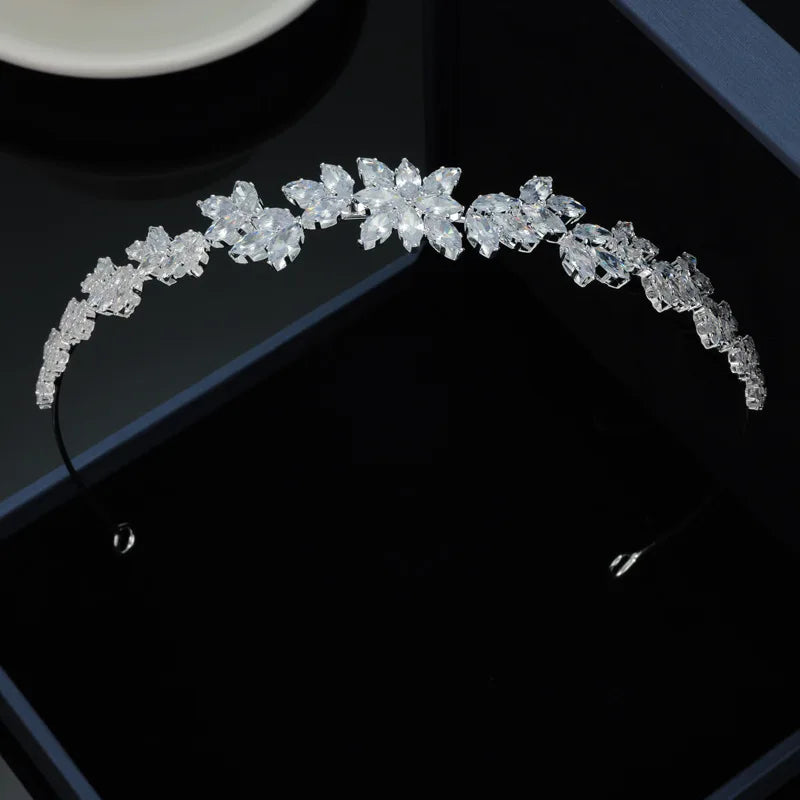 Princess Bridal Tiaras Crowns For Wedding Headdress Zirconia Crystal Tiara For Women Birthday Party Prom Hair Jewelry Headbands