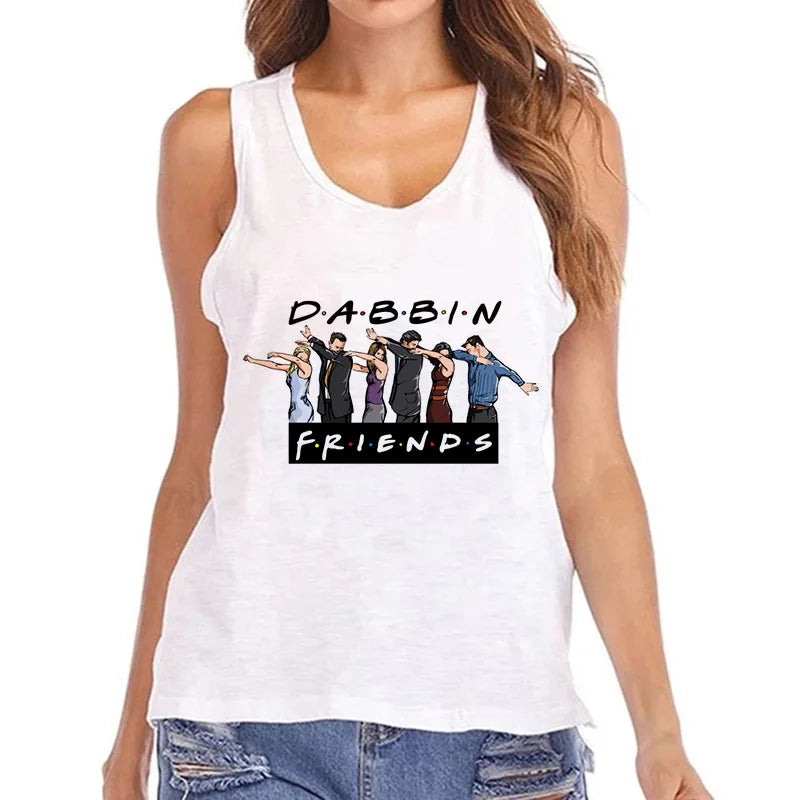 2000s Mange Tank Tops Women Friends Graphic Gothic Tshirt Friends Tv Show Y2k Vest T Shirt Funny Fashion Harajuku T-shirt Female