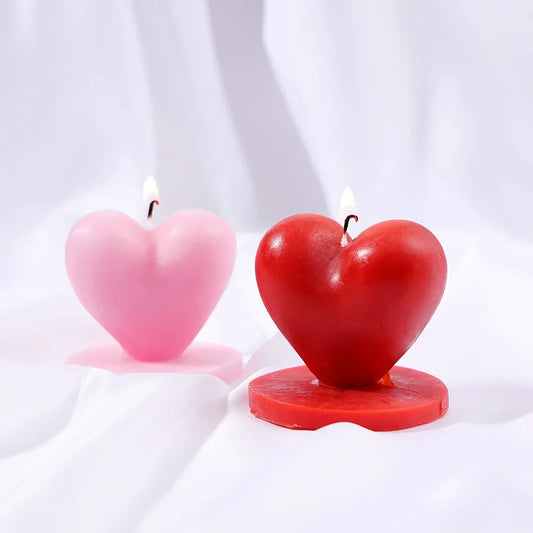 3D Love Candle Silicone Mold DIY Handmade Heart-shaped Soap Gypsum Crystal Crafts Resin Casting Mold Valentine's Day Gift Making