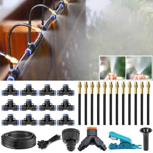 DIY Free Bending Universal Spray Kit For Greenhouse Garden Flowers Plant Watering Irrigation Patio Misting Cooling System