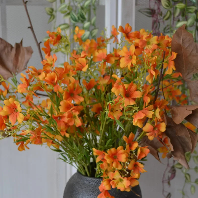 5pcs Artificial Flowers 12 Heads Small Chrysanthemums Marriage Bridal Bouquet Wedding Party Floral Home Decoration Accessories