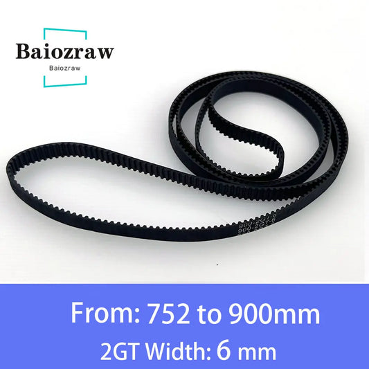 3D Printer Parts GT2 6mm Closed Loop Rubber Timing Belt 752 760 782 784 800 810 840 848 850 852 860 900mm 2GT 1pcs