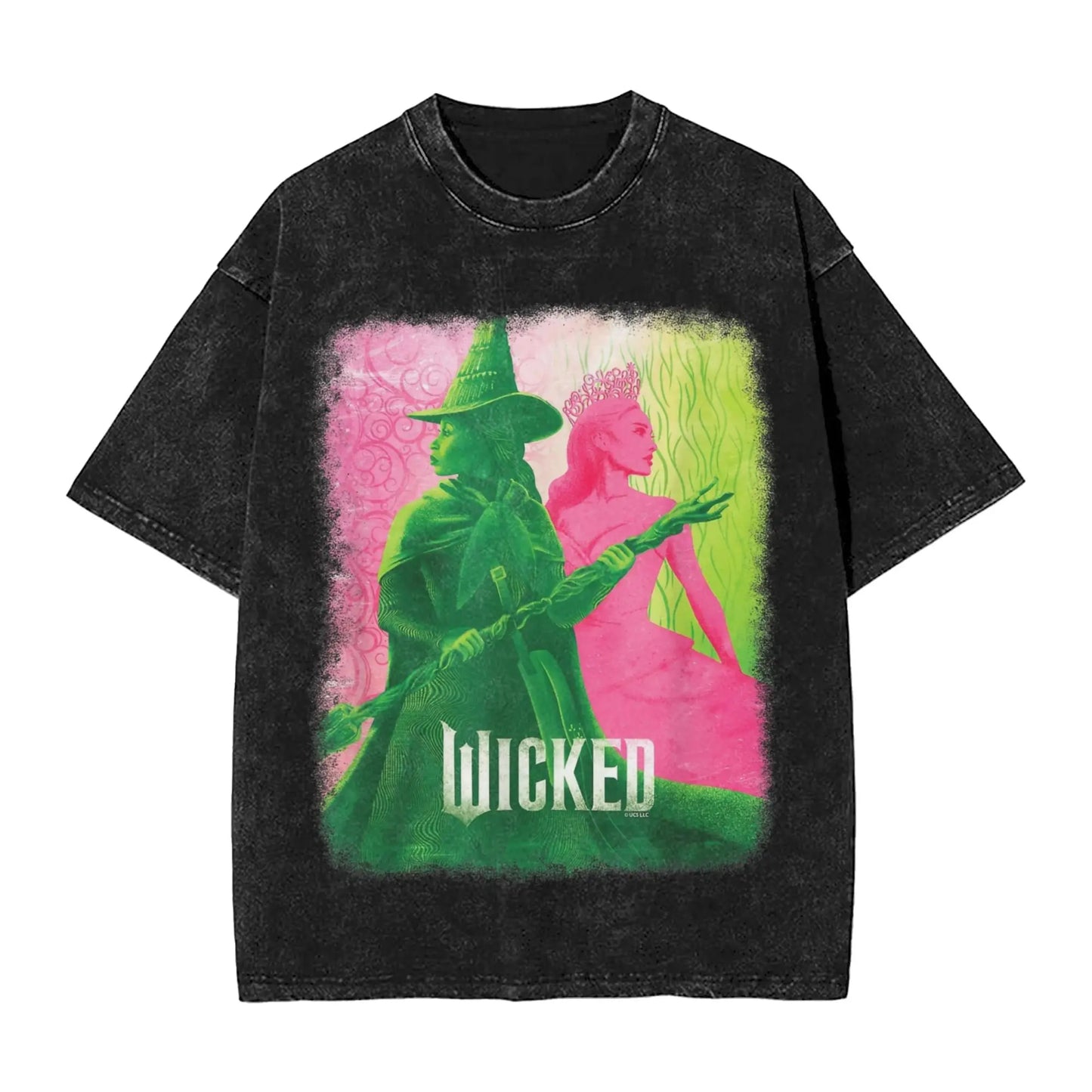 Wicked The Musical Glinda Elphaba For Good T Shirt Washed Short Sleeve T-Shirt Vintage Men Women Streetwear Graphic Printed Tees