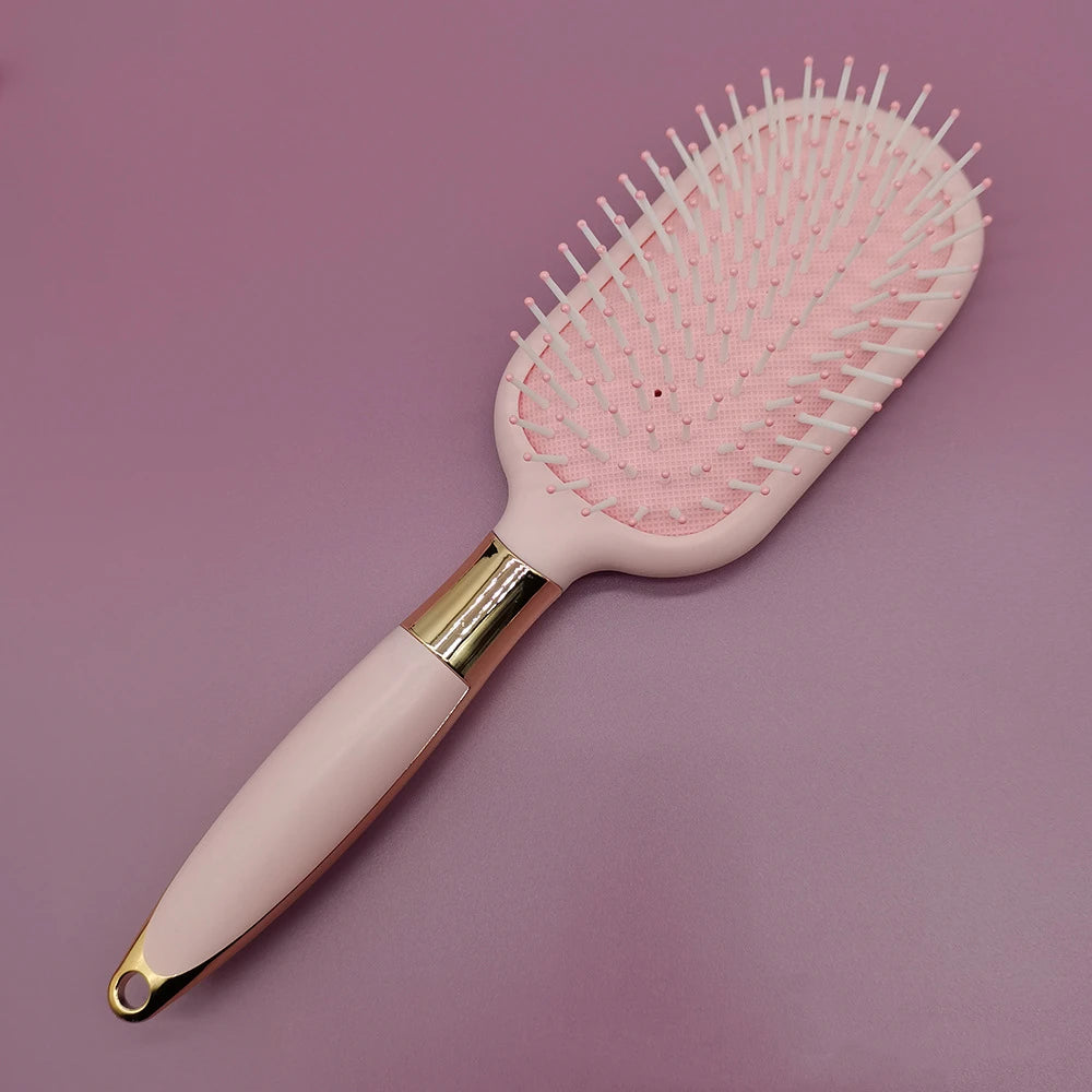 Beauty Hair Brush, Straight & Smooth Soft Touch Paddle Brush Round Brush and Detangling Brush,Great On Wet or Dry Hair Health