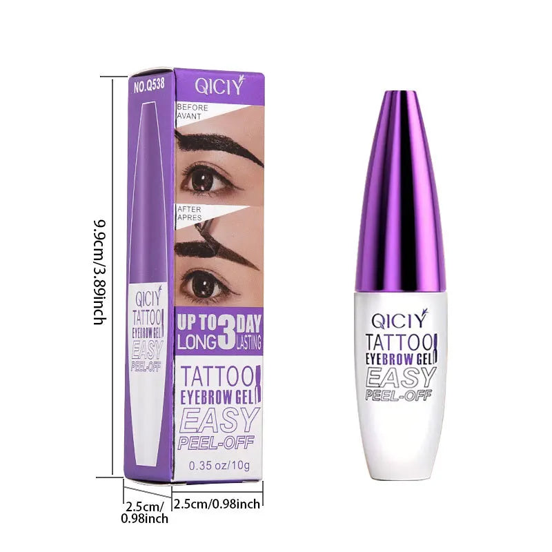 Peel-Off Eyebrow Gel, Long-Lasting Waterproof & Sweatproof, Quick-Dry Tint Gel for Perfect Brows