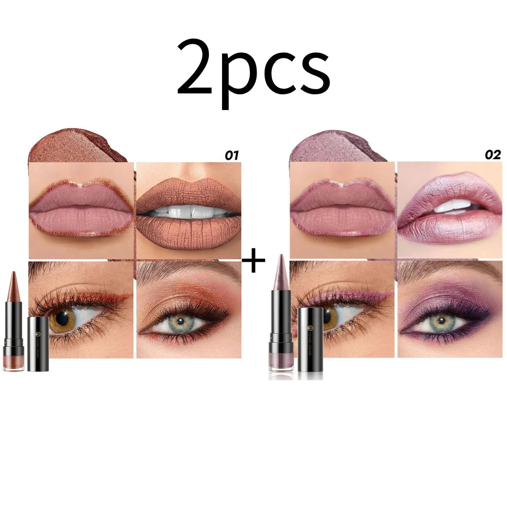 YOUNG VISION Six-Shade Matte Pearl Shimmer Dual-Effect Lipstick Waterproof, Non-Transfer Lipstick Cosmetics