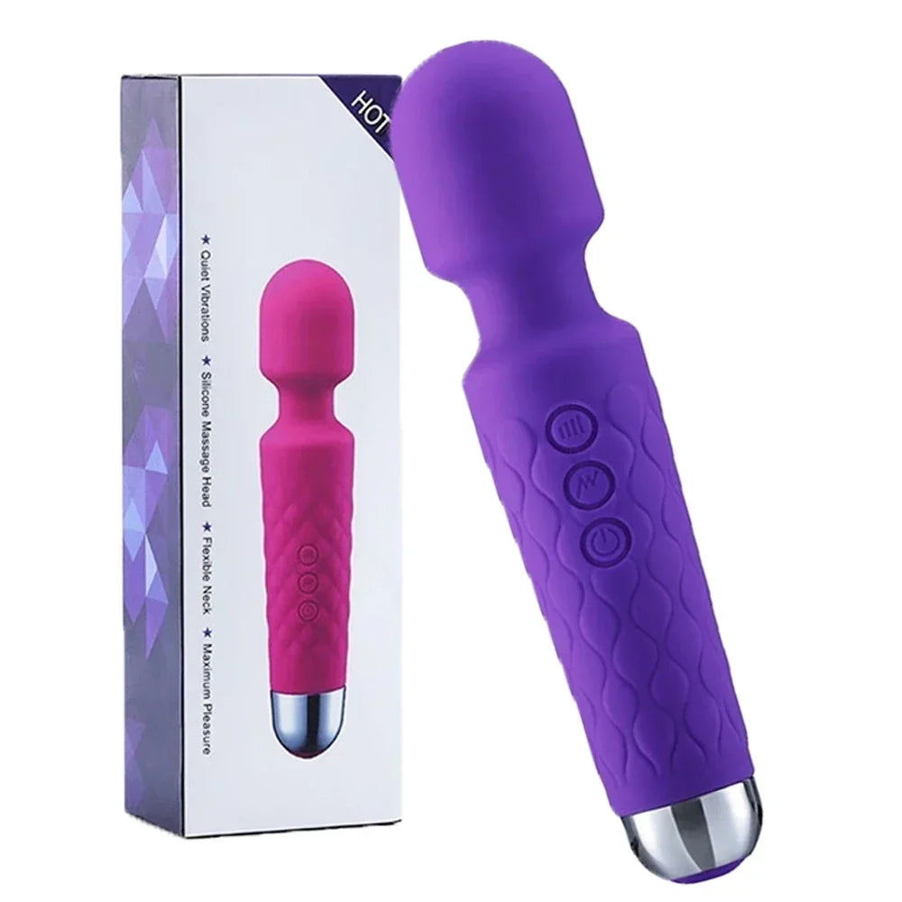 Powerful Wand Massager Cordless Rechargeable Electric Back Neck Massager Relax Exercise Tools With 8 Speeds 20 Vibration Modes
