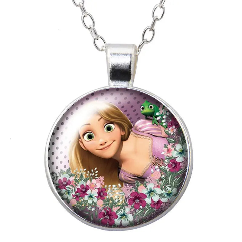 Enrolados Tangel Princess Rapunzel Round Photo Glass cabochon silver plated/Bronze/Crystal pendant necklace jewelry