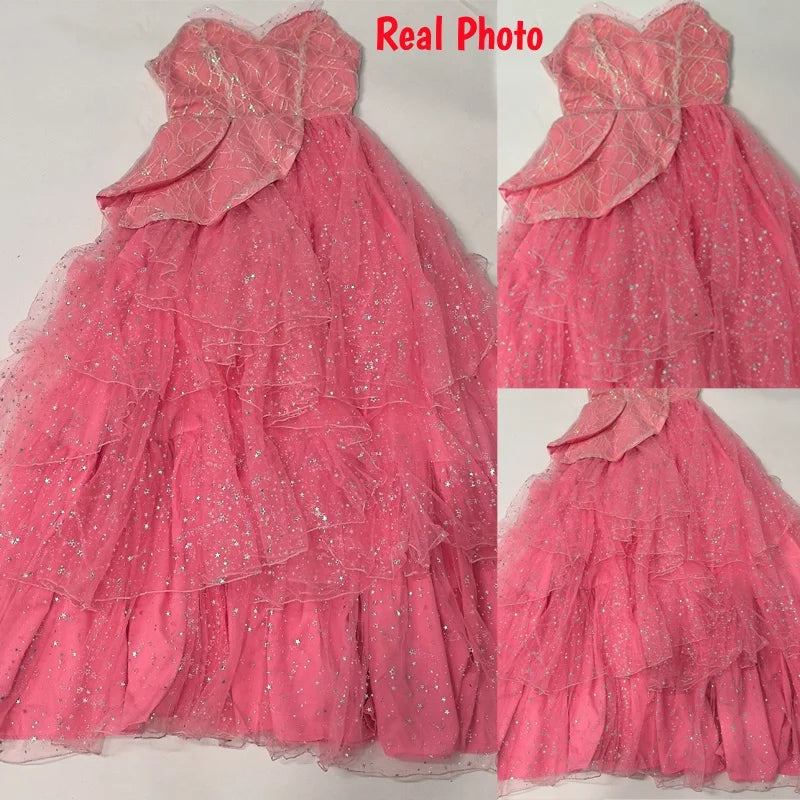 Wicked Glinda Dress for Adults Pink Glinda Cosplay Costume Dress Halloween Dance Party Show for Women Role-Playing Party Outfit