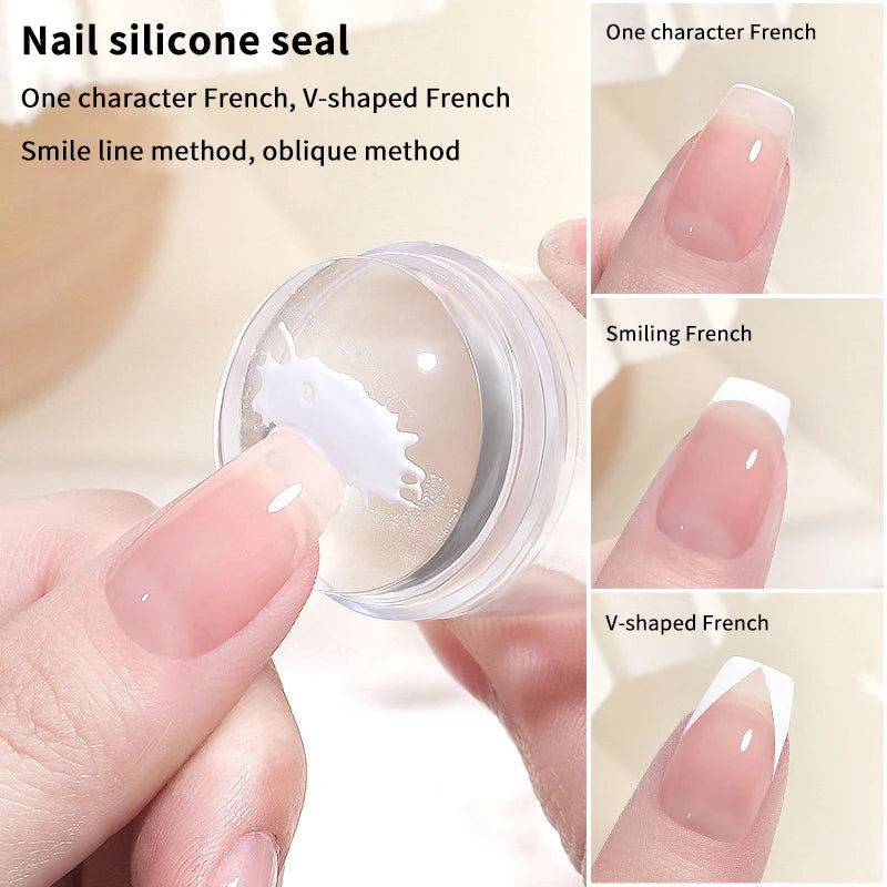 Nail Stamper Scraper With Cap Set Nail Templates Stamp For Stamping Polish Printing Manicure Nail Art Stamp Tool Jelly Silicone