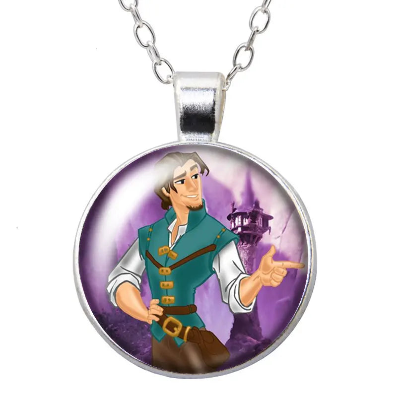 Enrolados Tangel Princess Rapunzel Round Photo Glass cabochon silver plated/Bronze/Crystal pendant necklace jewelry