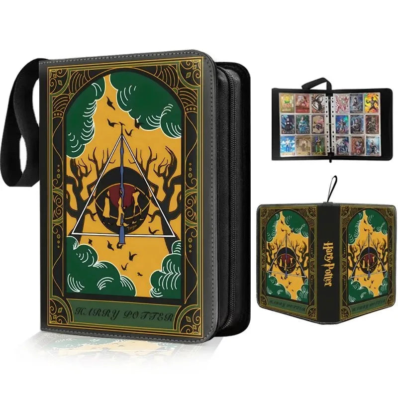 Harry Potter Card Book  Binder Album Holder Collcetion Card 900pcs Card Holder 9 Grid PU Gold Stamping Folder Toy Gift