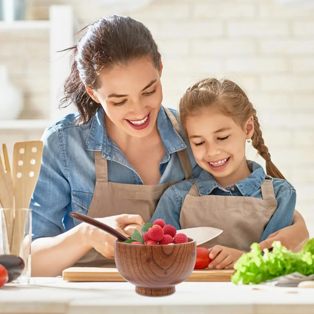 230ml Jujube Wood Tableware Rice and Soup Bowl Natural Wood Bowl Food Container Children's Tableware Wooden Utensils