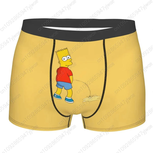 Summer Men's Cool S-Simpsons Boxers Shorts Panties Men's Underpants Stretch Animated Sitcom Briefs Underwear Shorts men clothing
