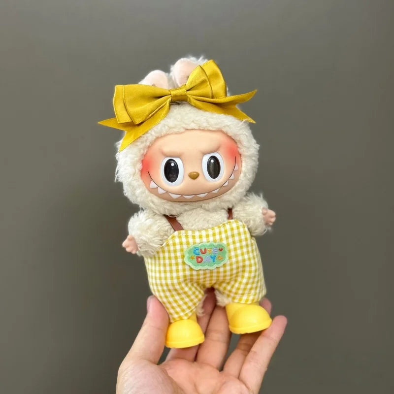 New Mini Plush Doll'S Clothes Outfit Accessories for 15-17cm Labubu Clothing Accessories shoulder strap Suit（only clothes）