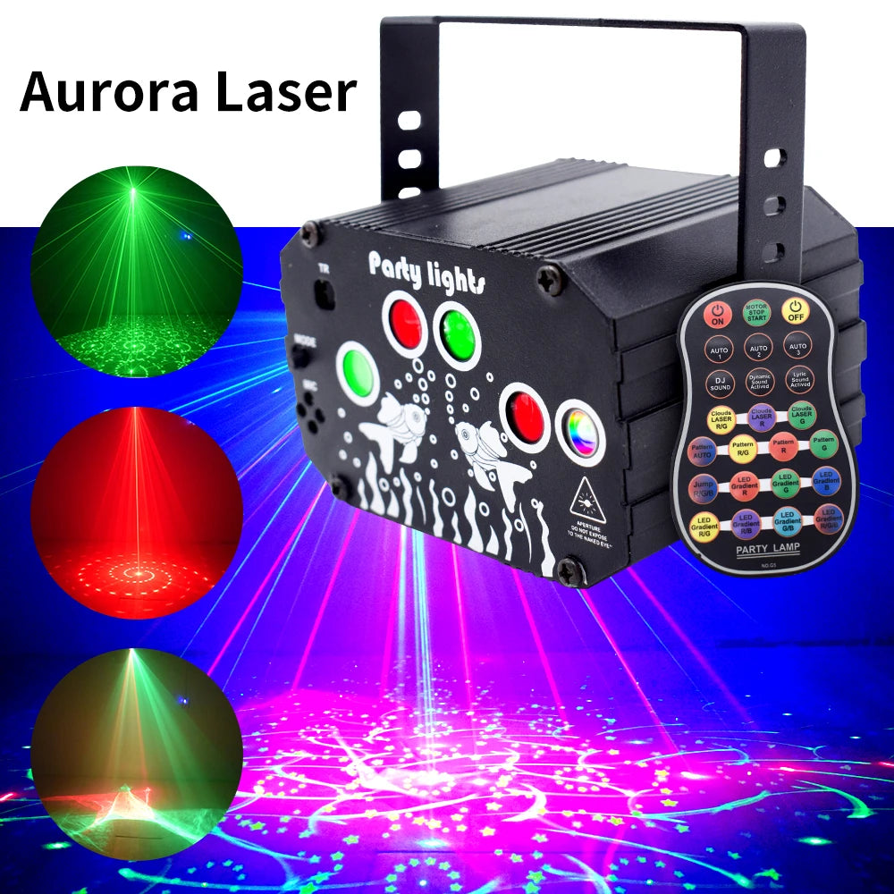 Mini Stage Light Led Dj Disco Laser Projector With Remote Control Professional Stage Lighting Effect for Wedding Home Party Lamp