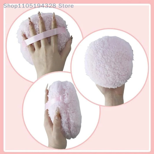 [MP]15cm Oversize Long Plush Powder Puff Extra Large Body Face Powder Applicator Easy To Grip Dust Puff