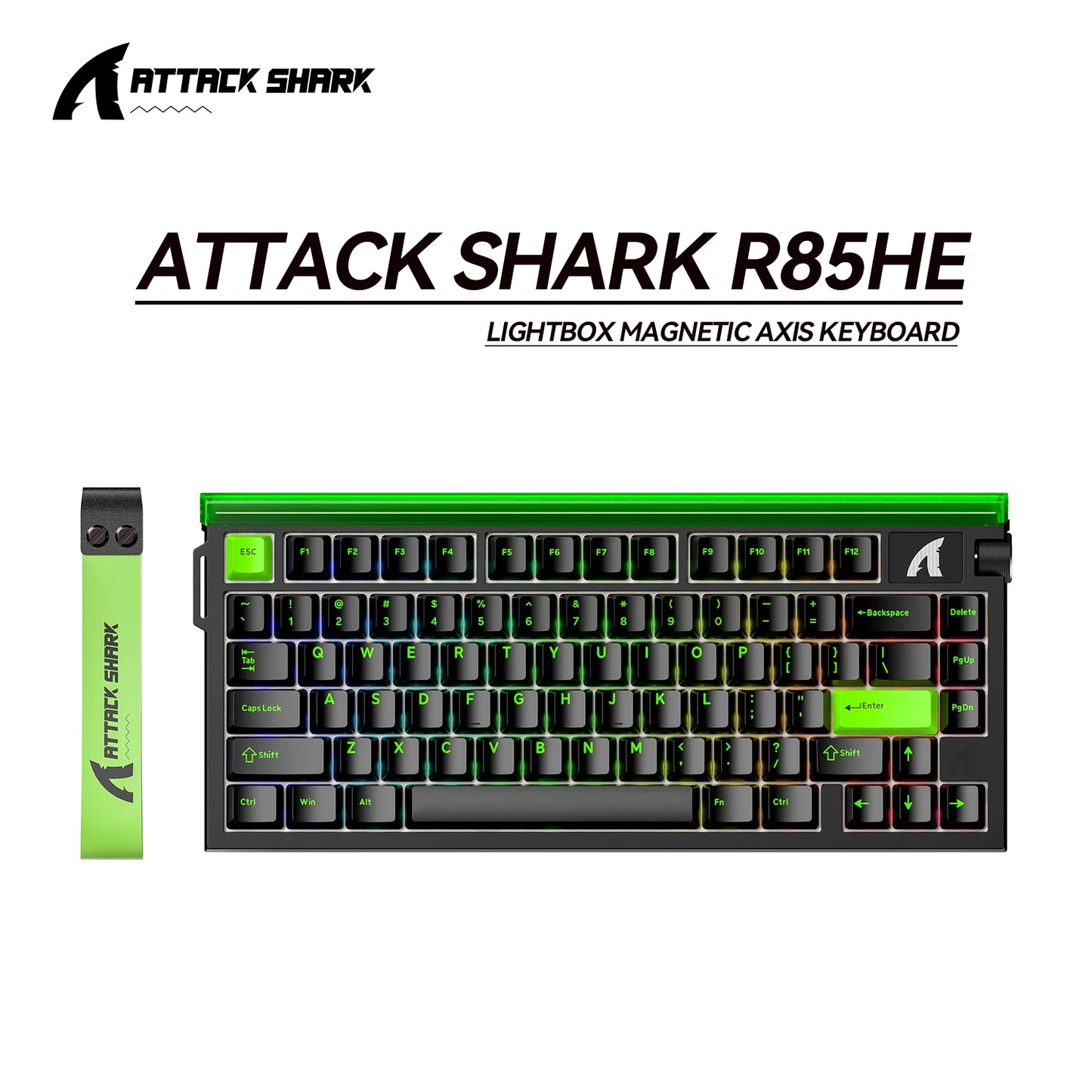 ATTACK SHARK R85 HE Wired 8KHz Magnetic Keyboard,0.005mm RT Accuracy,Support RT/Snap Tap/DKS/MT/TGL,With Custom Lightbox