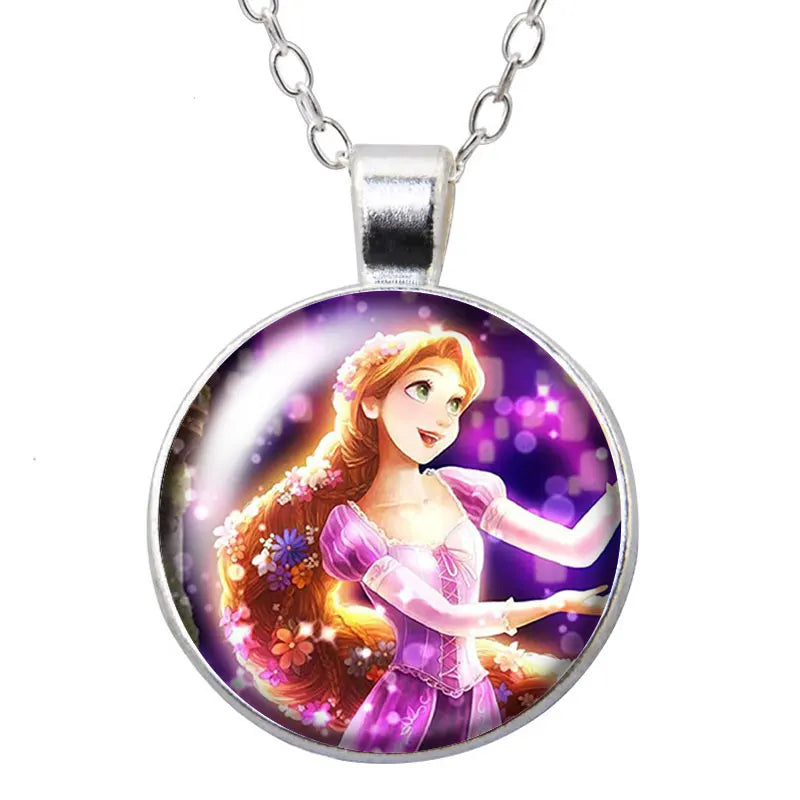 Enrolados Tangel Princess Rapunzel Round Photo Glass cabochon silver plated/Bronze/Crystal pendant necklace jewelry