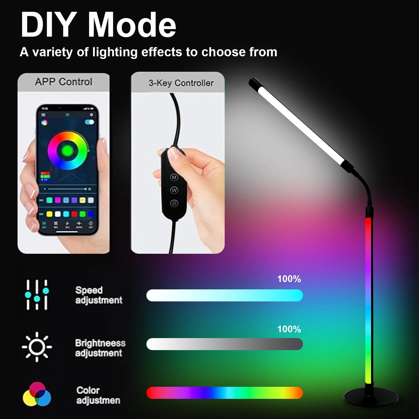 Living Room Adjustable LED table Lamp, Standing Reading Lamp, Children's Study Lamp, Dimmable, Bedroom and Office Decoration