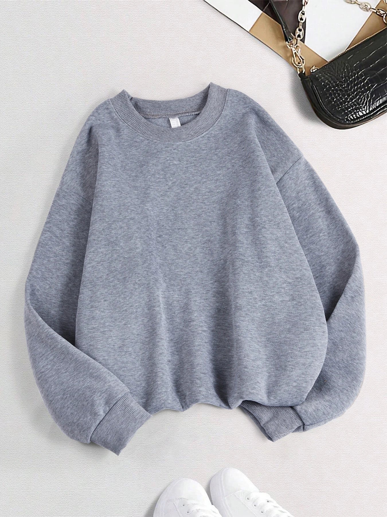 2026 Winter Womens Solid Hoodies Basic Warm Fleece Sweatshirt Soft Breathable O-Neck Pullover Casual Oversize Female Clothes