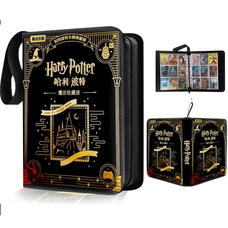 Harry Potter Card Book  Binder Album Holder Collcetion Card 900pcs Card Holder 9 Grid PU Gold Stamping Folder Toy Gift