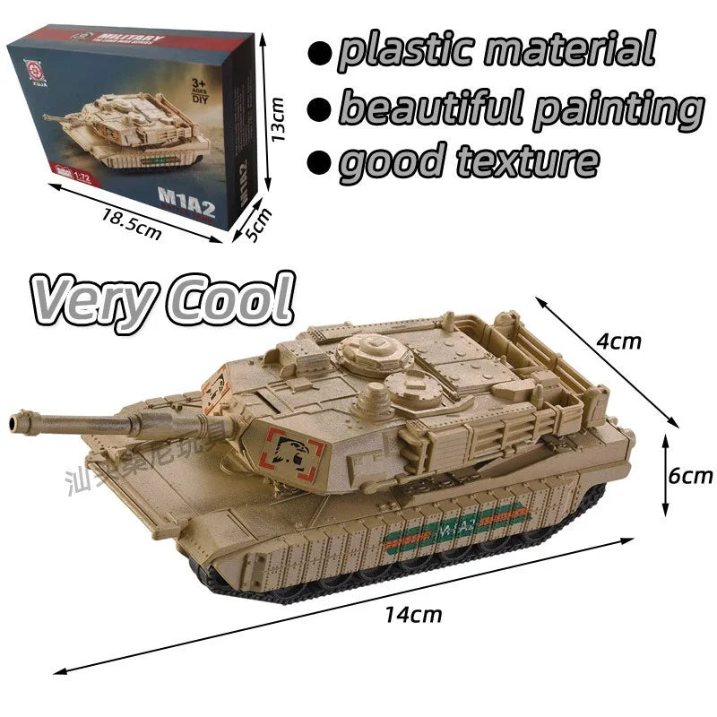 Tank Model KIT Building Blocks Military Series Main Battle Tank M1A2 T90 Leopard Challenger Model Toys For Boy Xmas Gift