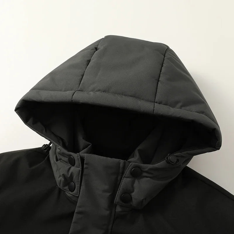 Hooded Parkas Brand Windproof Outwear New Winter Men Warm Coat Mens Winter Hat Parkas Male Jacket Windbreak Parkas Long Jacket