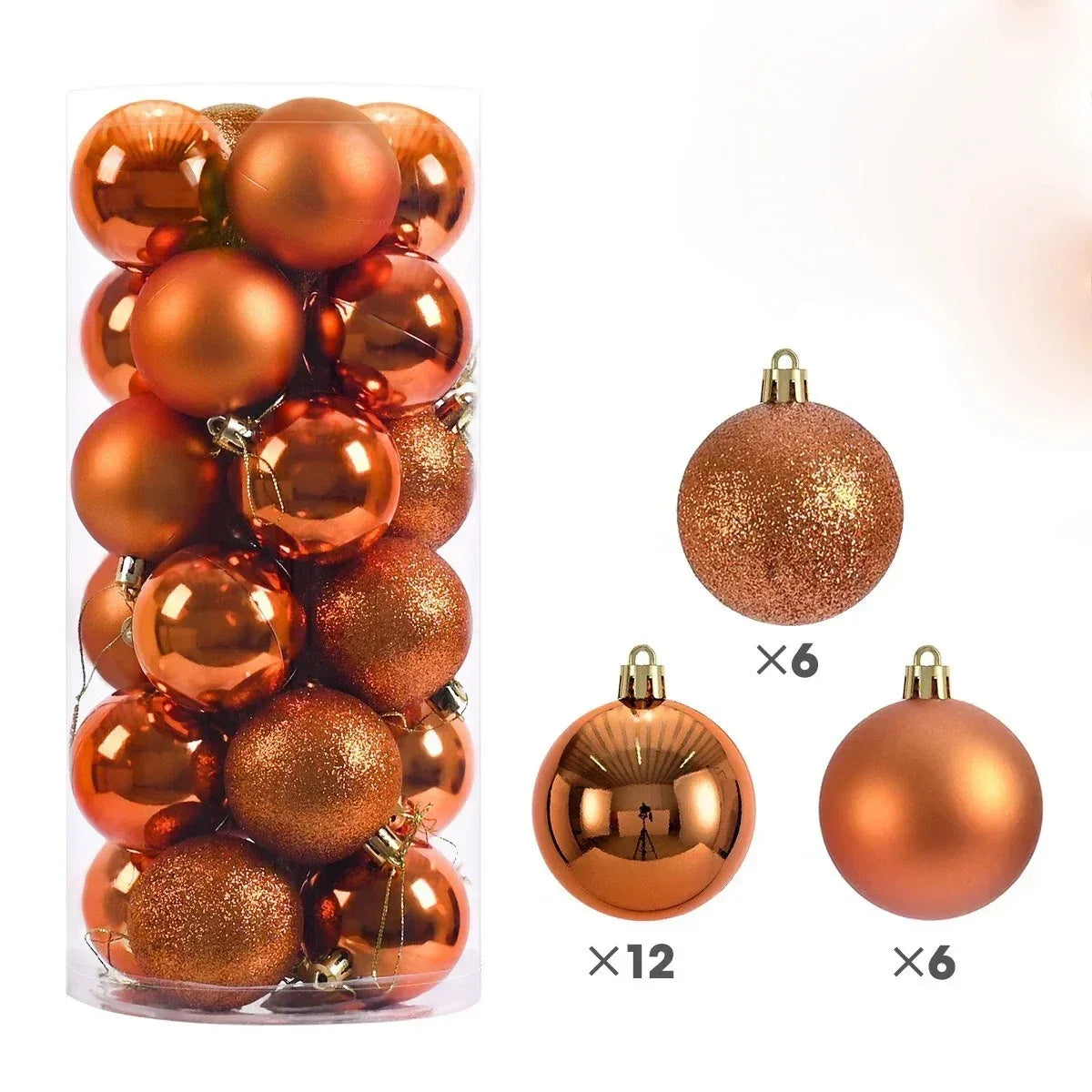 24Pcs 3/4/6CM Christmas Balls Decoration Christmas Tree Hanging Ornaments for Party Decor New Year Navidad Gift 2026 Accessories