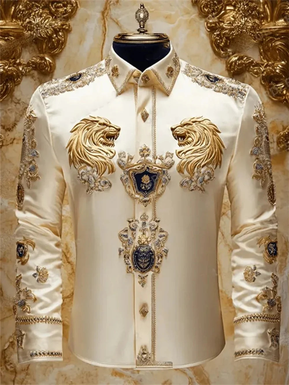 Men's Long Sleeve Collar Shirt, Fashionable Printed Shirt, Social Party, Soft Fabric, Comfortable, Luxury, High Quality, New