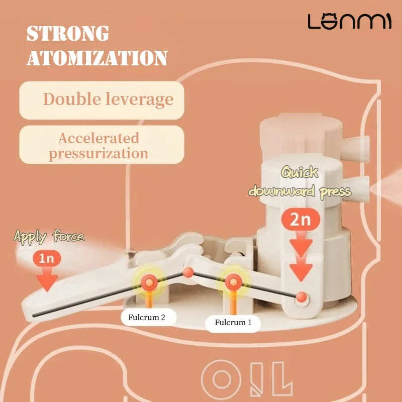 LANMI Press-type Sprayer Oil Bottle No oil leakage Glass+PP Material Precise Oil Control Portable 180/250ML Sprayer Oil Bottle